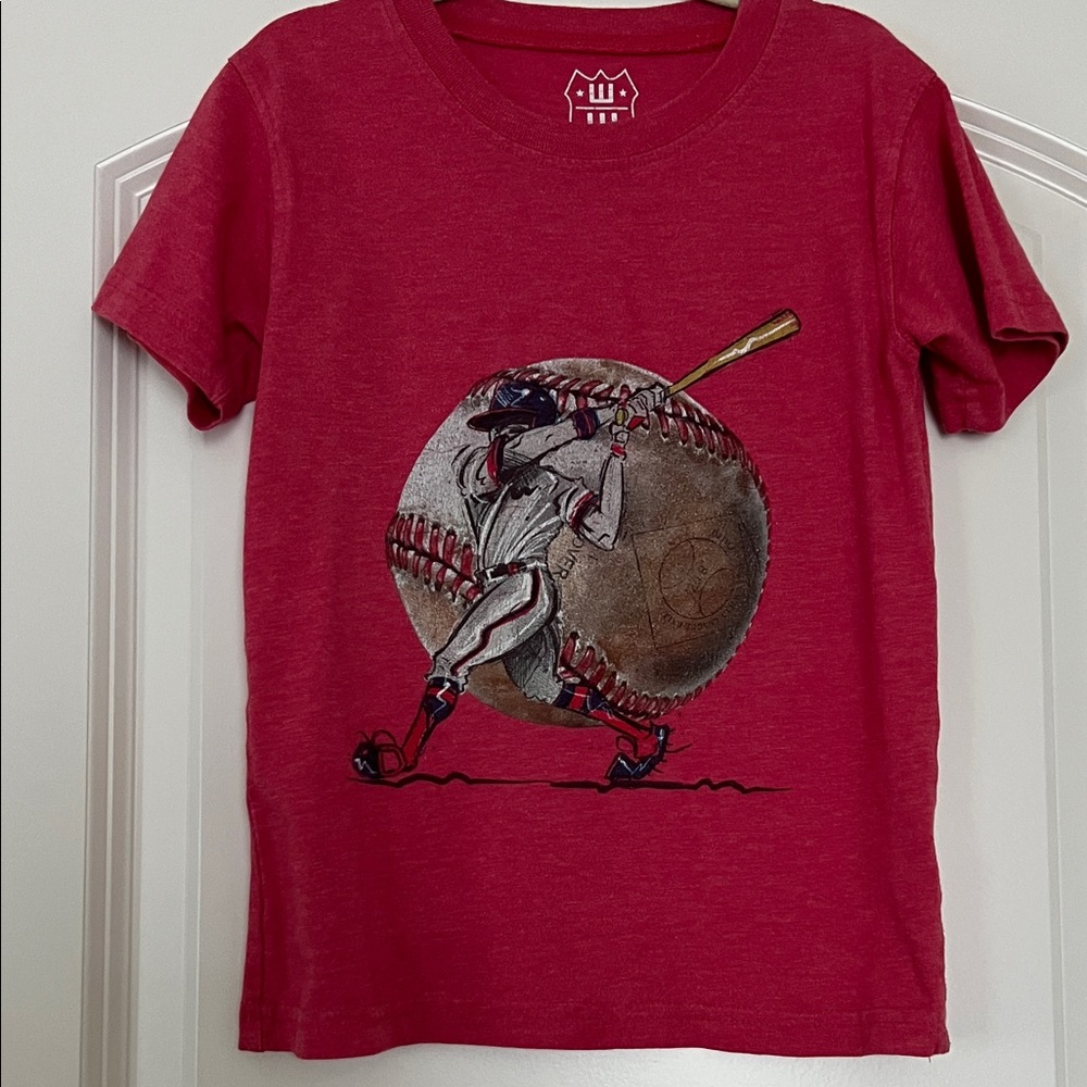 Wes and Willy | (4) Kids Red Baseball Graphic Tee